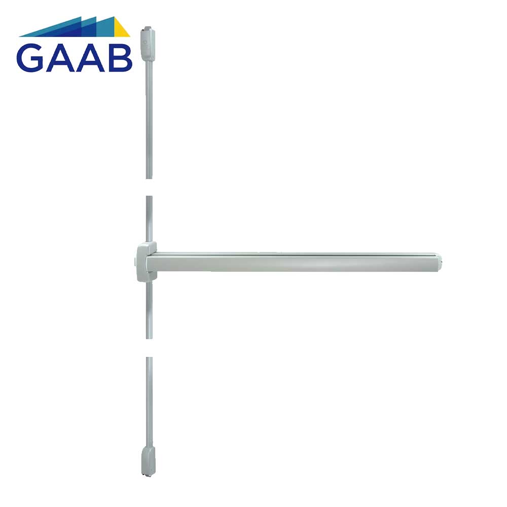 GAAB G305-36-T-GRY Vertical Rod Exit Device UL 305 3 Point Latch Modular and Reversible Up to 48" Satin Chrome