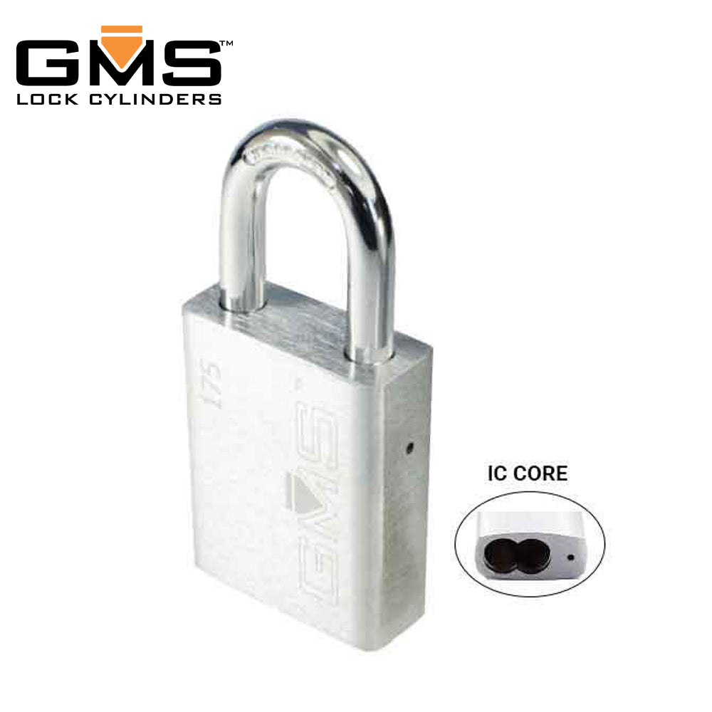 GMS ICP200 - IC Padlock - SFIC Core - 2 Body - 1 Shackle Length - US26D - Satin Chrome