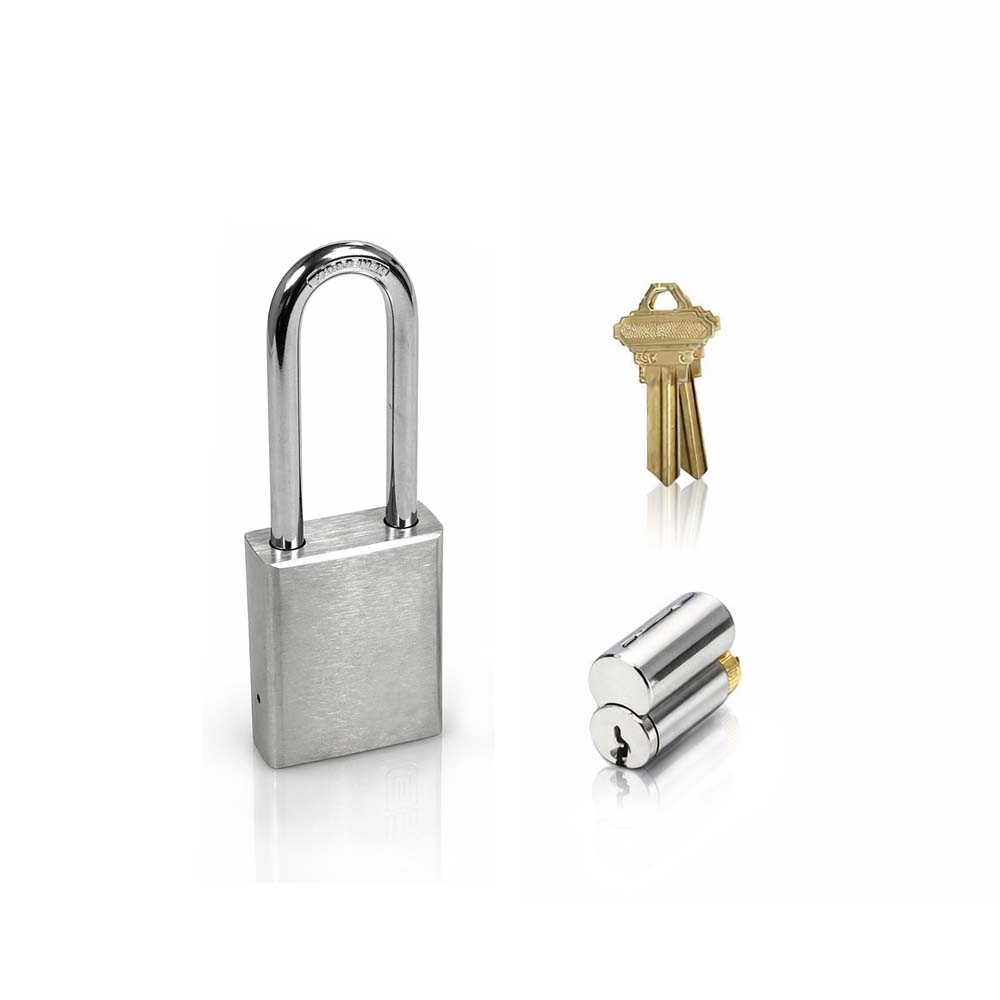 GMS P175 Standard Padlock w/ Rekeyable Cylinder - 1-3/4 Body - 2 Shackle Length - Schlage C - SC1 Keyway - US26D Satin Chrome - OB Keying
