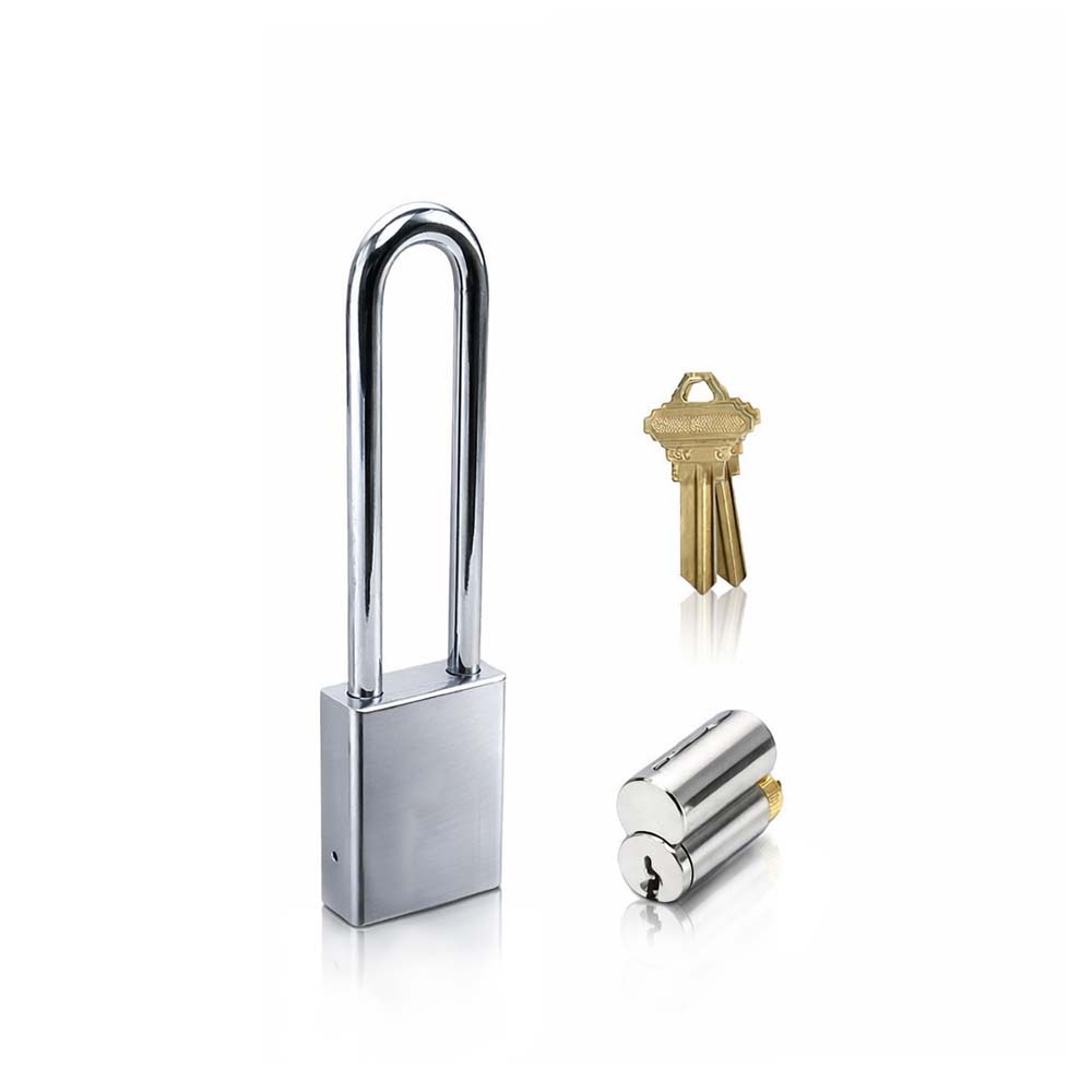 GMS P175 Standard Padlock w/ Rekeyable Cylinder - 1-3/4 Body - 4 Shackle Length - Schlage C - SC1 Keyway - US26D Satin Chrome - OB Keying