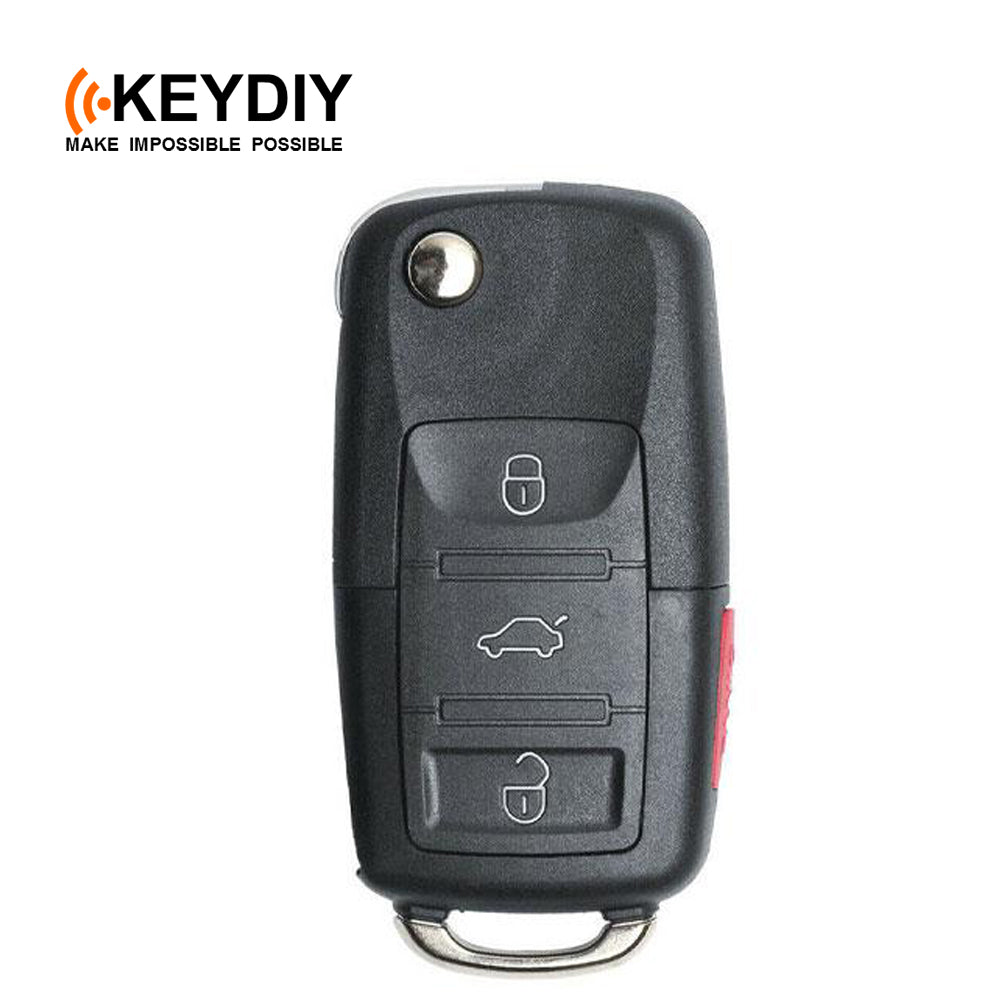 KEYDIY - VW Style 4 Buttons Universal Key Fob - Black (B01-3-1)