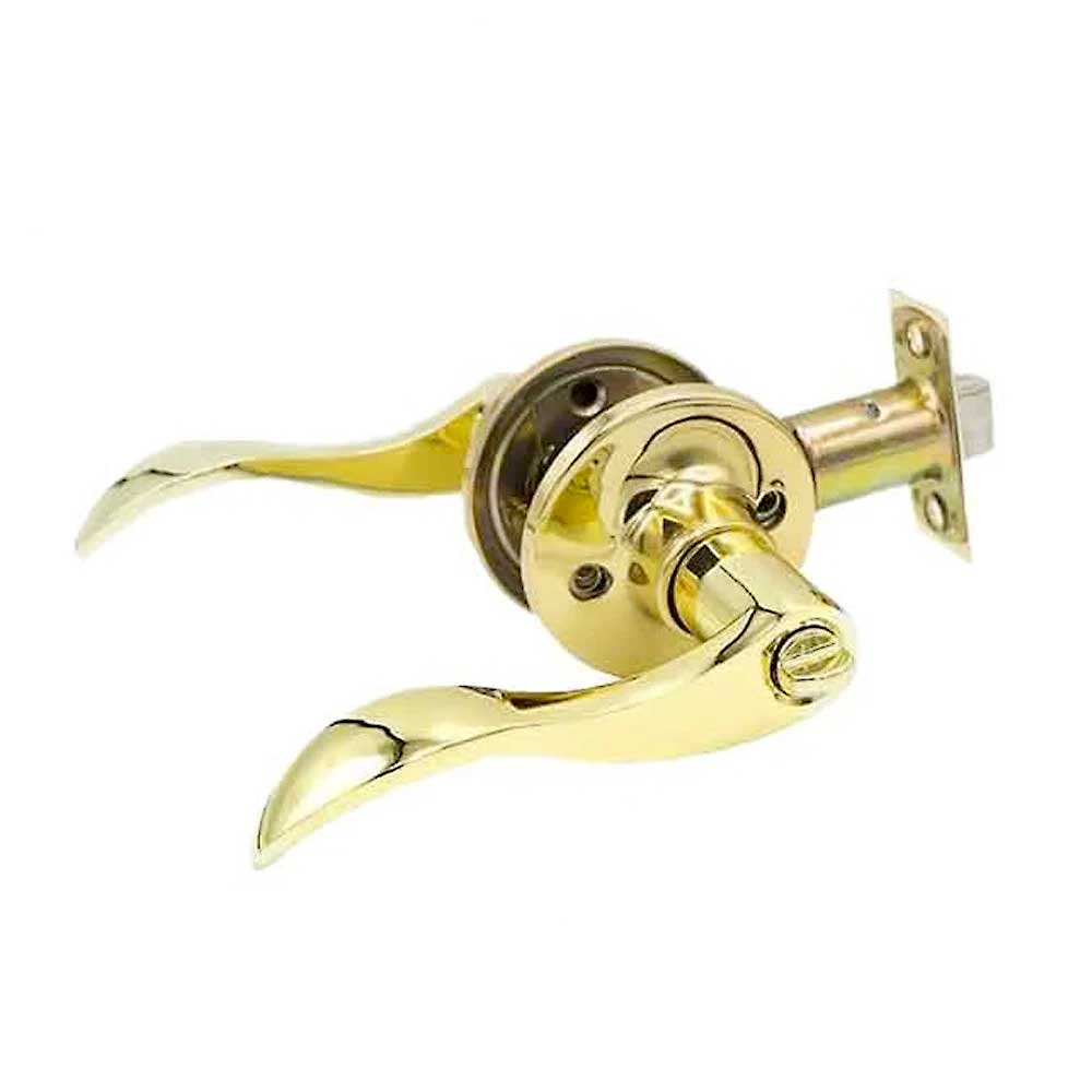 Design #1 Privacy Leverset Grade 3 Bright Brass KLE01-BB-PR