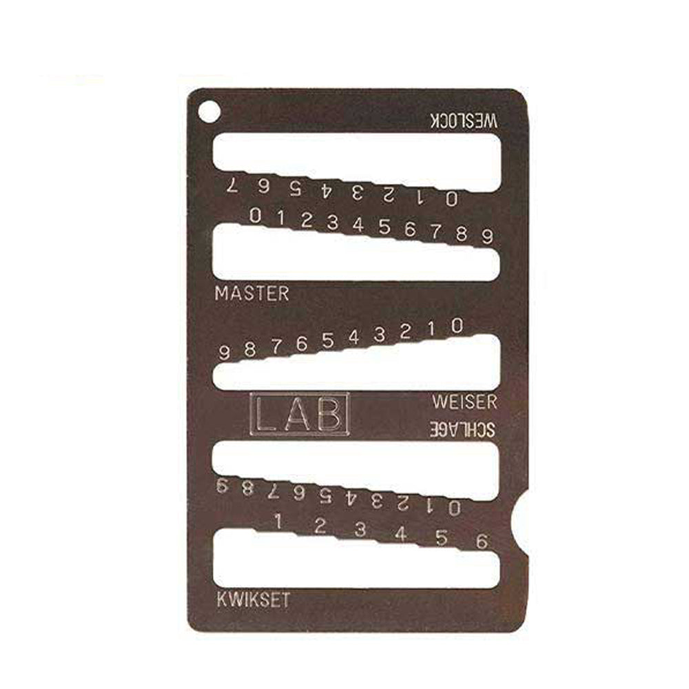 LAB - LKG001 - 5 in 1 Key Gauge / Decoder - Weslock - Master - Weiser - Schlage - Kwikset - Discontinued