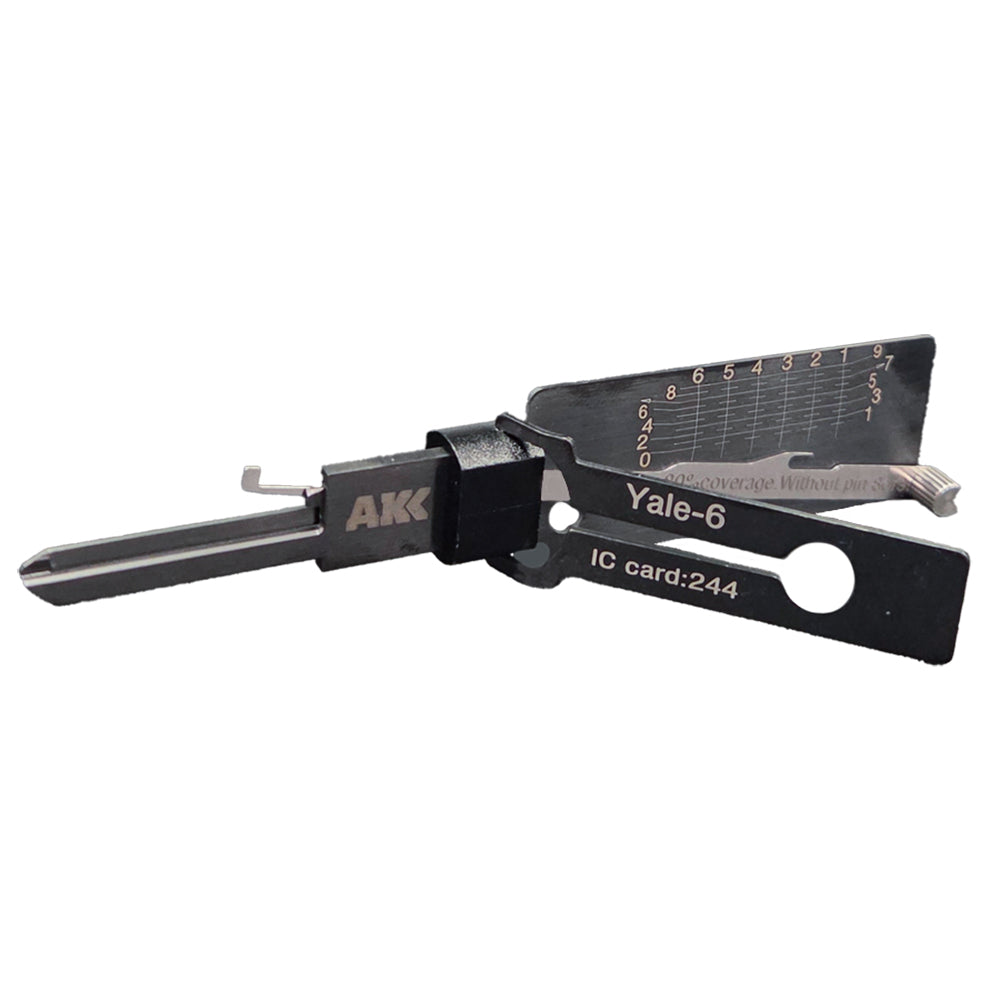 Genuine AKK Lishi Yale-6 (6-Pin) 2-IN-1 Pick for Yale Door Locks