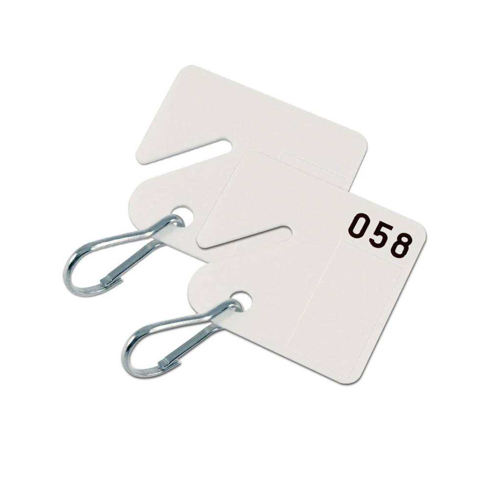 Lucky Line - 25900 - White - Square Slotted Cabinet Tags With Hook - 20/Pack