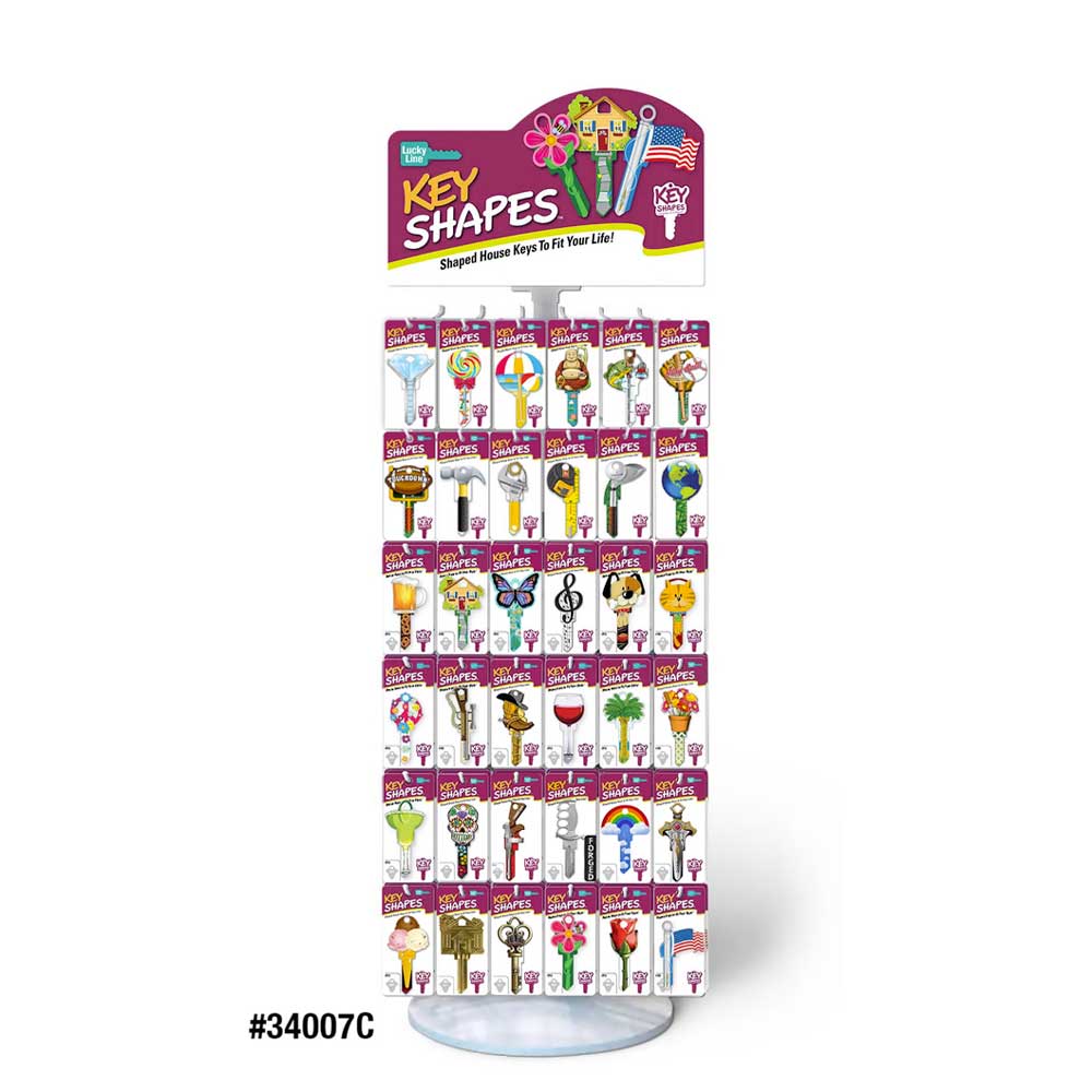 Lucky Line - 34007C - Key Shapes Counter Display with Extender (72SKUs, 360 PCS)