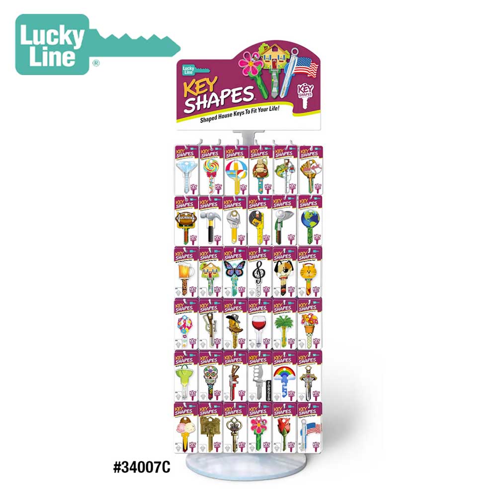 Lucky Line - 34007C - Key Shapes Counter Display with Extender (72SKUs, 360 PCS)