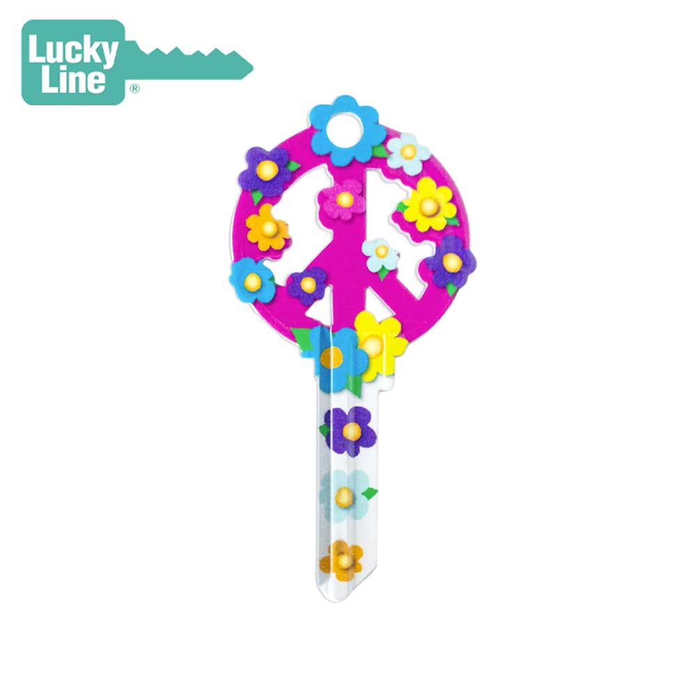 Lucky Line - B104K- Peace Sign Key Shapes- Kwikset (KW1) - 5 Pack