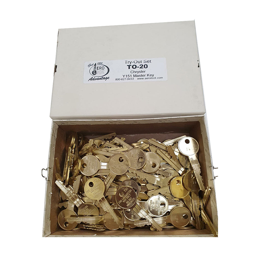 AeroLock TO-20 Try-Out Set for Chrysler 1969-Up ALL Domestic Locks Y151 - 160 Keys