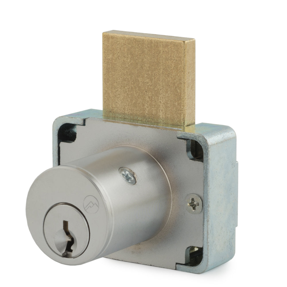 OLYMPUS LOCK - 200DW - Cabinet Drawer Deadbolt Lock - N Series National - 26D - Satin Chrome - 15/16"- KA 107 - Grade 1