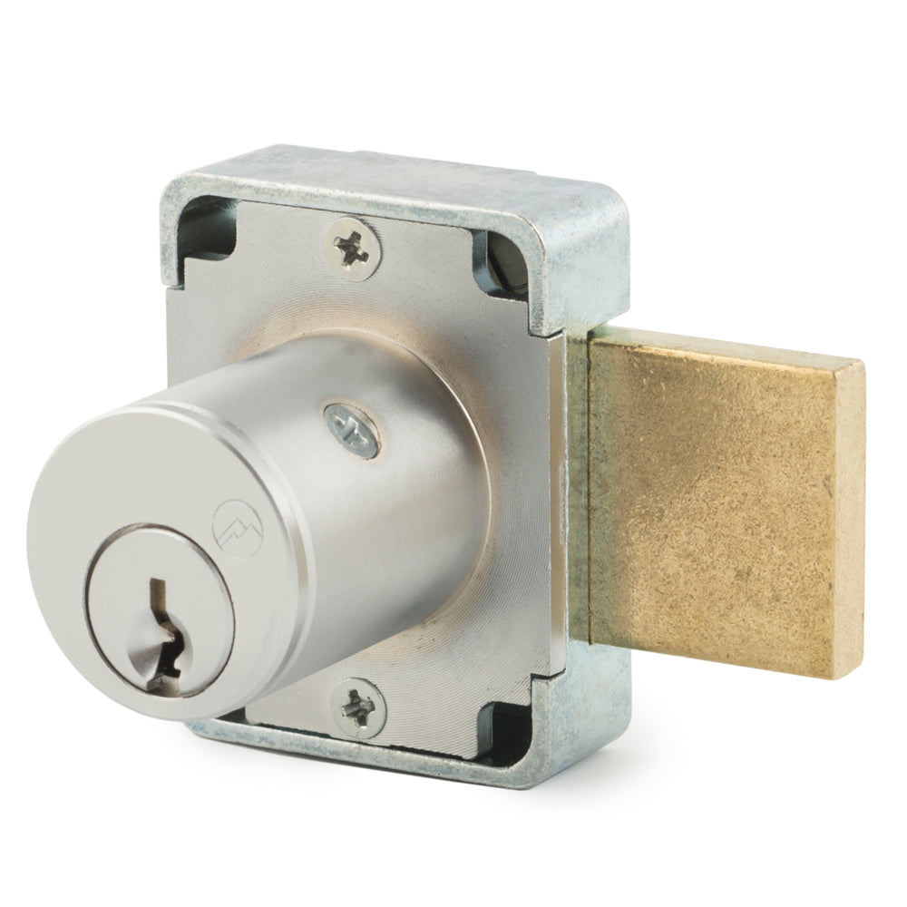 OLYMPUS LOCK - 500DR - Cabinet Door Deadbolt Lock - CCL R1 - 1-3/8" Cylinder - Satin Chrome - KA 4T2 - Grade 1