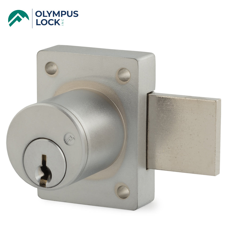 OLYMPUS LOCK - 700S - Cabinet Door Deadbolt Lock - 1-1/8" - Schlage C - 26D - Satin Chrome - KA 101 - Grade 1