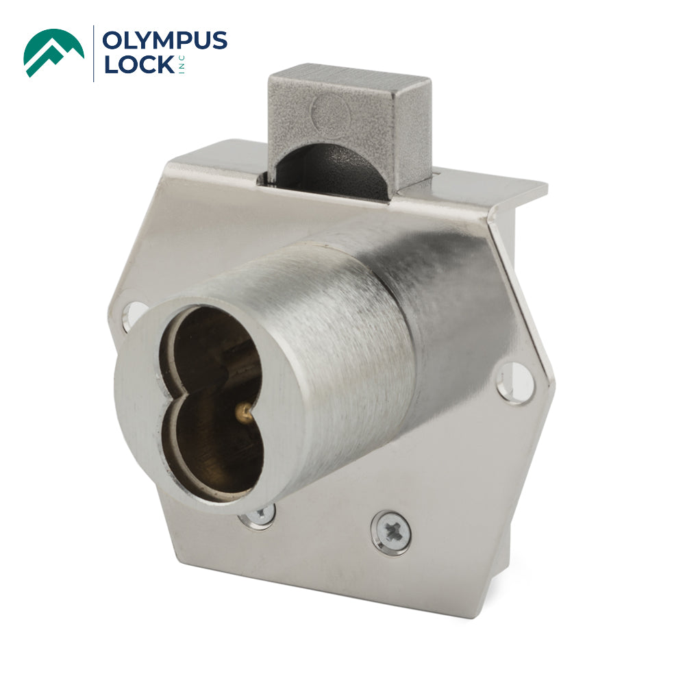 OLYMPUS LOCK - 725RD - IC Core Rim Mount Deadbolt Cabinet Drawer Lock - VH - BEST SFIC - 26D - Satin Chrome - Grade 1