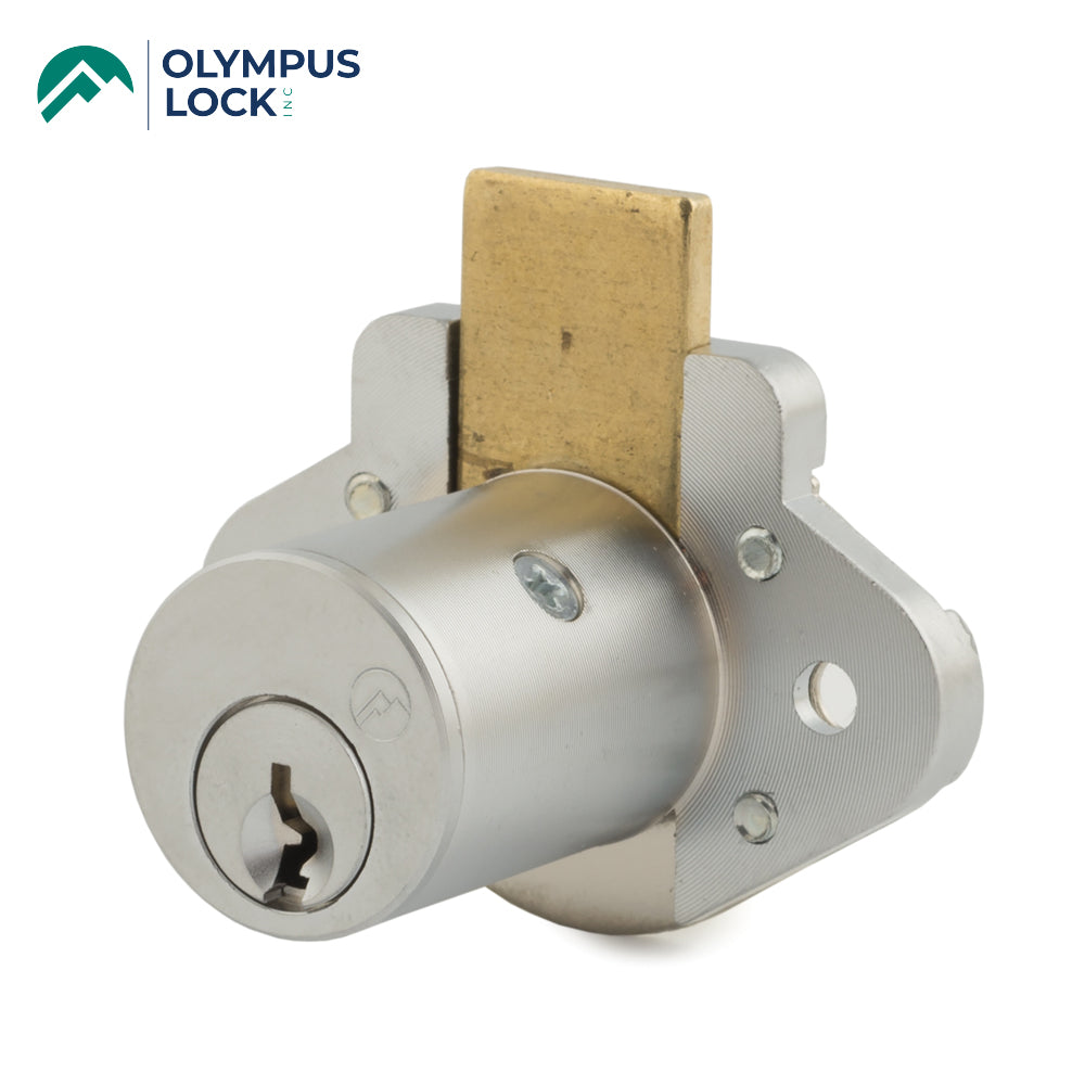 OLYMPUS LOCK - N078 - Furniture Drawer Deadbolt Lock - N Series National - 26D - Satin Chrome - KA 101