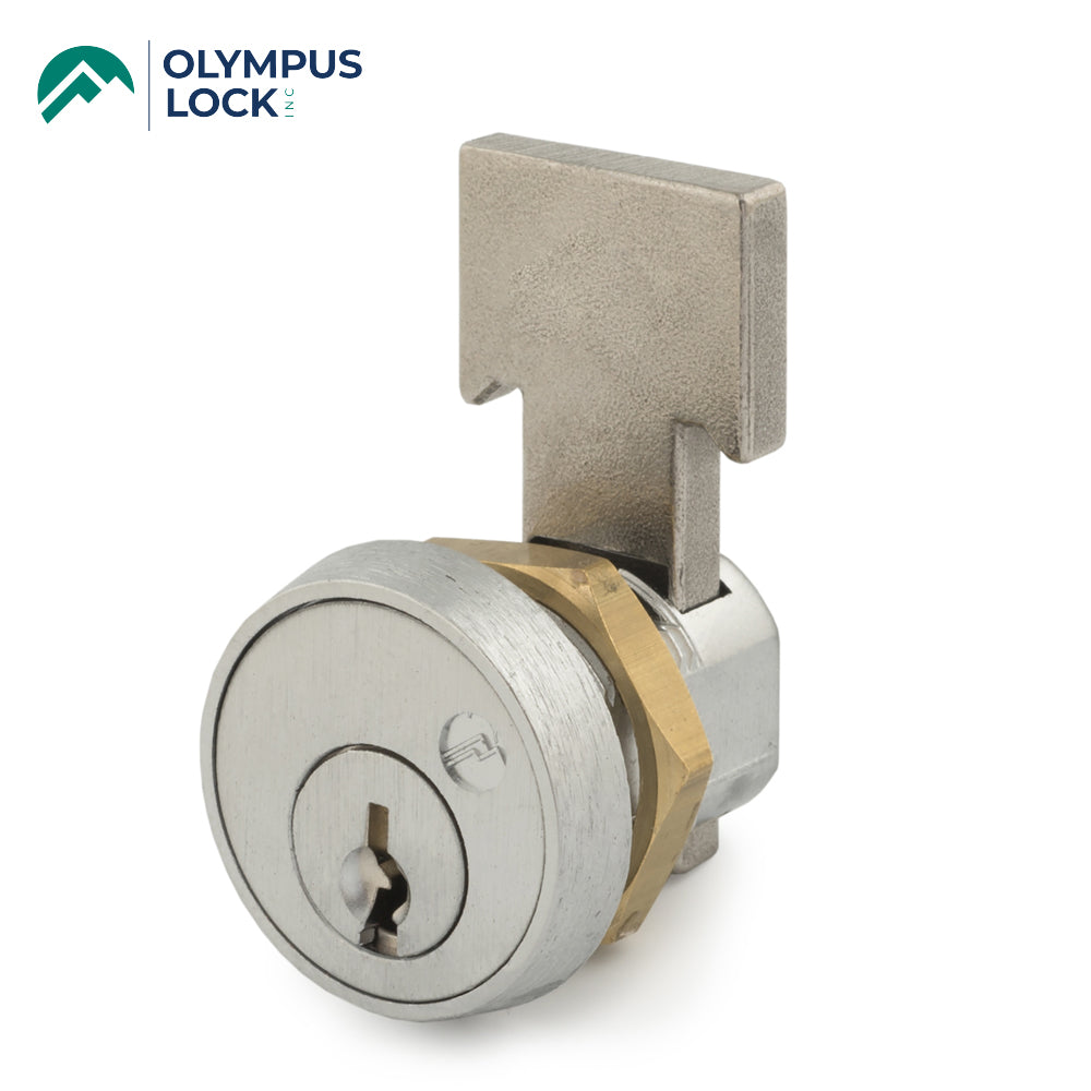 OLYMPUS LOCK - T37 - T-Bolt Metal Bank Drawer Lock - N Series National - 26D - Satin Chrome - KA 107