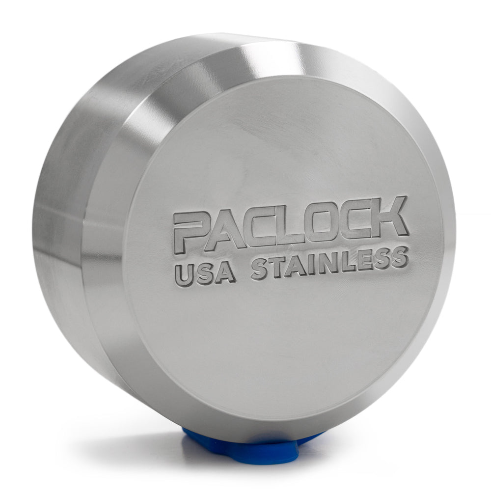 PACLOCK 2173S Series Hidden-Shackle Stainless Steel Flat Back Hockey-Puck-Style Lock