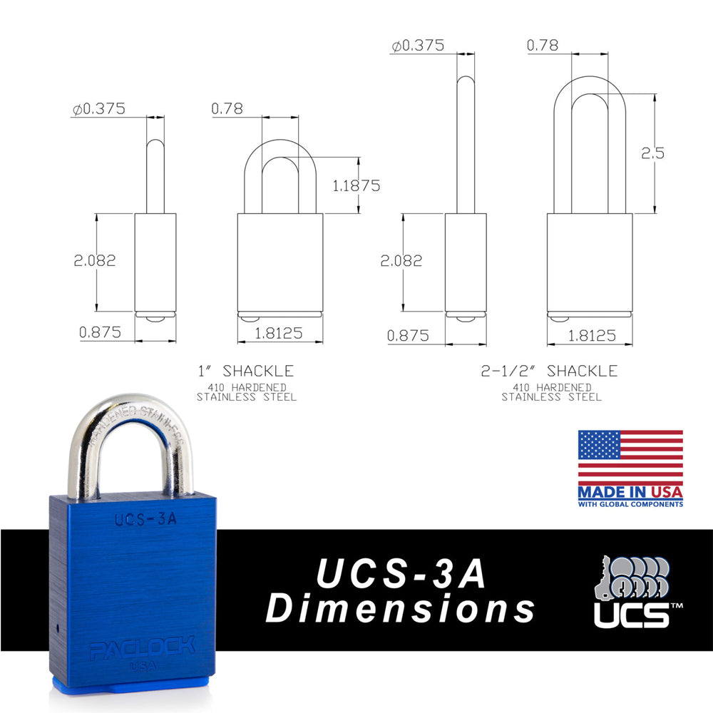PACLOCK UCS-3A Series Heavy-Duty Aluminum Padlock