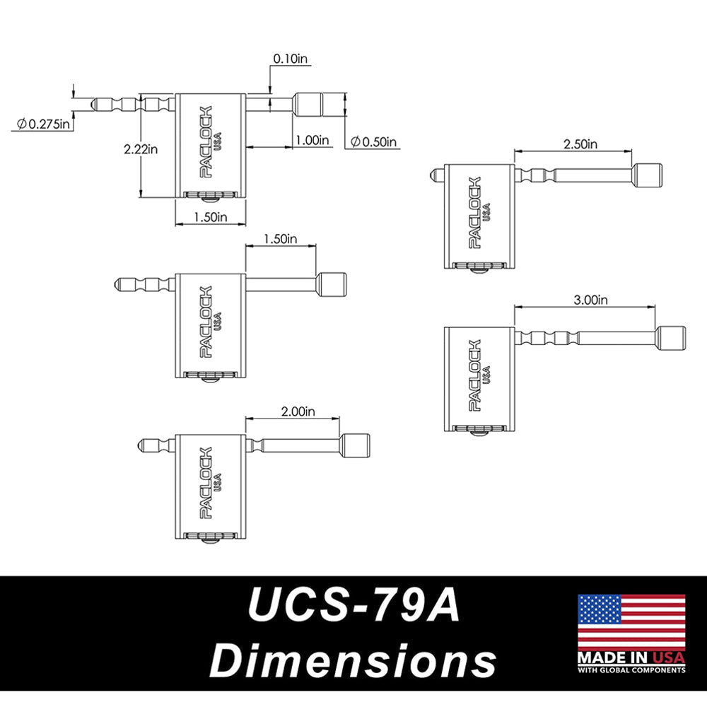 PACLOCK UCS-79A Series Universal Trailer Coupler Lock