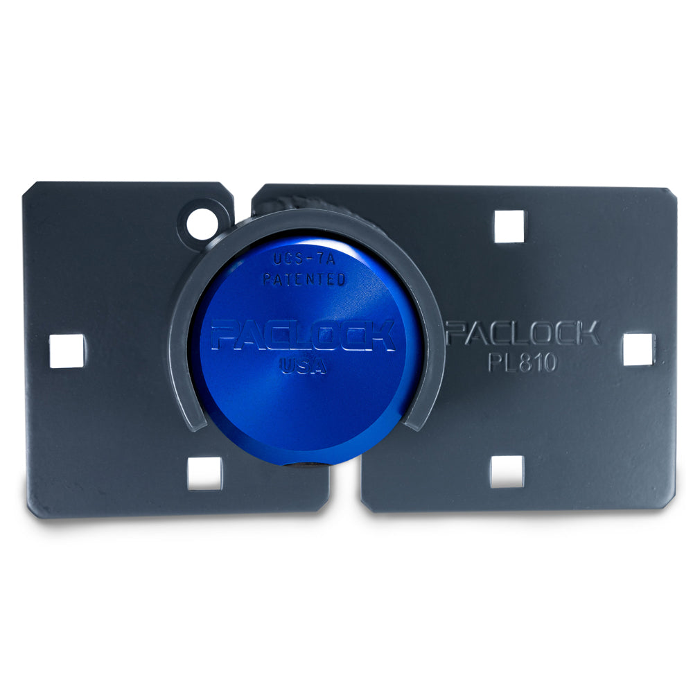 PACLOCK UCS-7A/810 Series Hidden-Shackle Aluminum Flat Back Hockey-Puck and Hasp Combo Kit