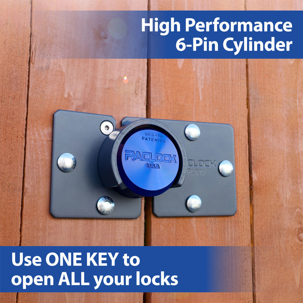 PACLOCK UCS-7A/810 Series Hidden-Shackle Aluminum Flat Back Hockey-Puck and Hasp Combo Kit