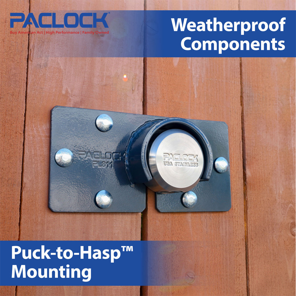 PACLOCK UCS-7S Series Hidden-Shackle Stainless Steel Flat Back Hockey-Puck-Style Lock