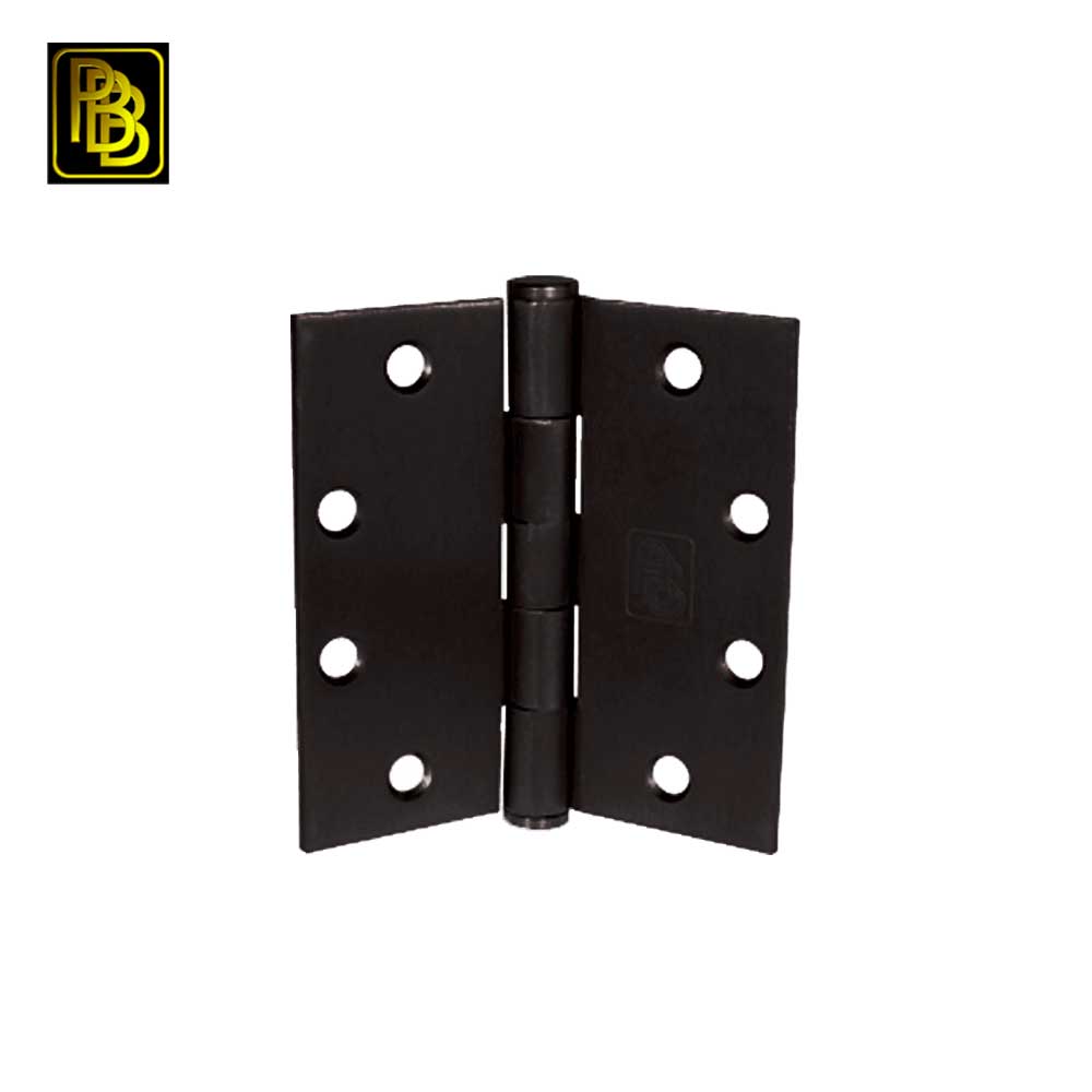 PBB - PB814040800R - Plain Bearing Full Mortise 4.0x4.0" 800 US1D 1/4"RC Black Powder Coat Architectural Steel Hinge Grade 3