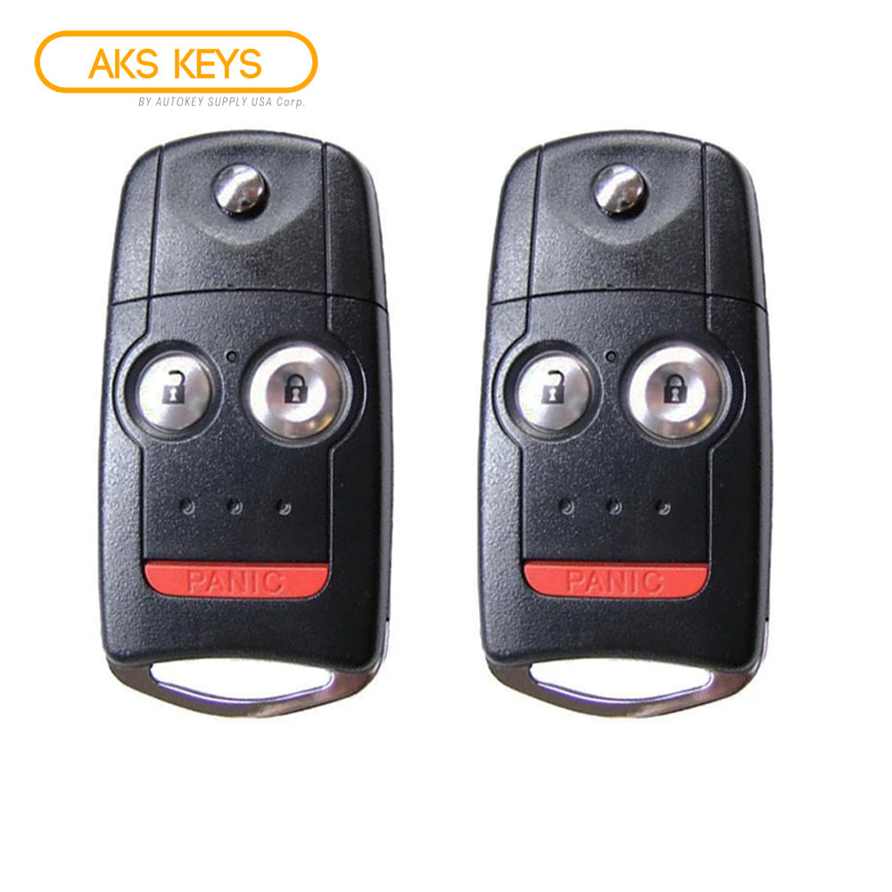 2007 - 2013 Acura MDX RDX Flip Key Fob 3B FCC# N5F0602A1A - 35111-STX-325 / 35111-STX-327 (2 Pack)