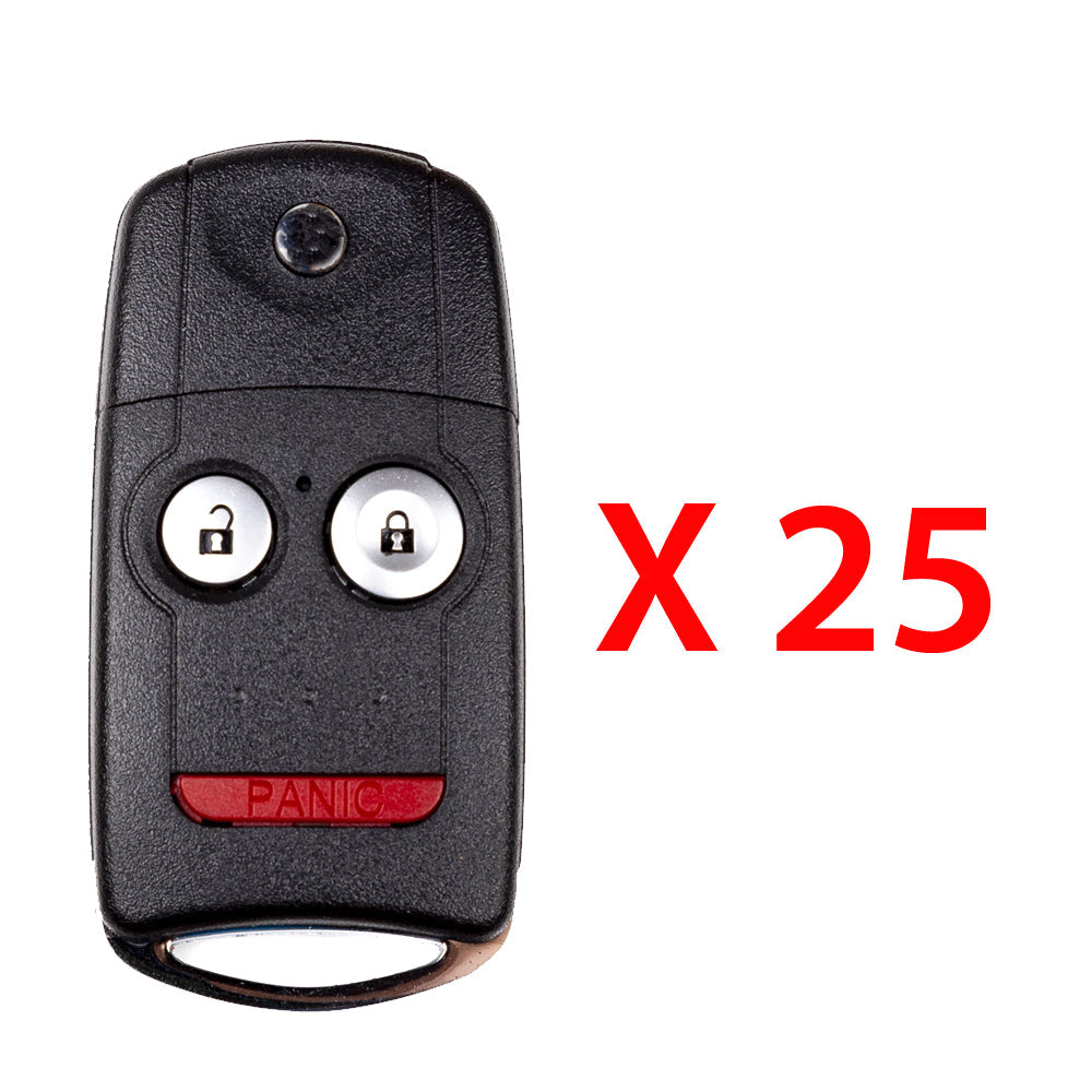 2007 - 2013 Acura MDX RDX Flip Key Fob 3B FCC# N5F0602A1A - 35111-STX-325 / 35111-STX-327 (25 Pack)