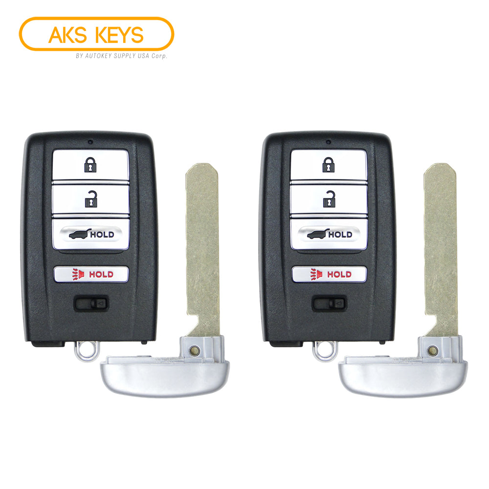 2014 - 2020 Acura MDX RDX Smart Key 4B W/ Hatch Fob FCC# KR5V1X - 72147-TZ5-A01 / 72147-TZ5-A11 - Aftermarket (2 Pack)