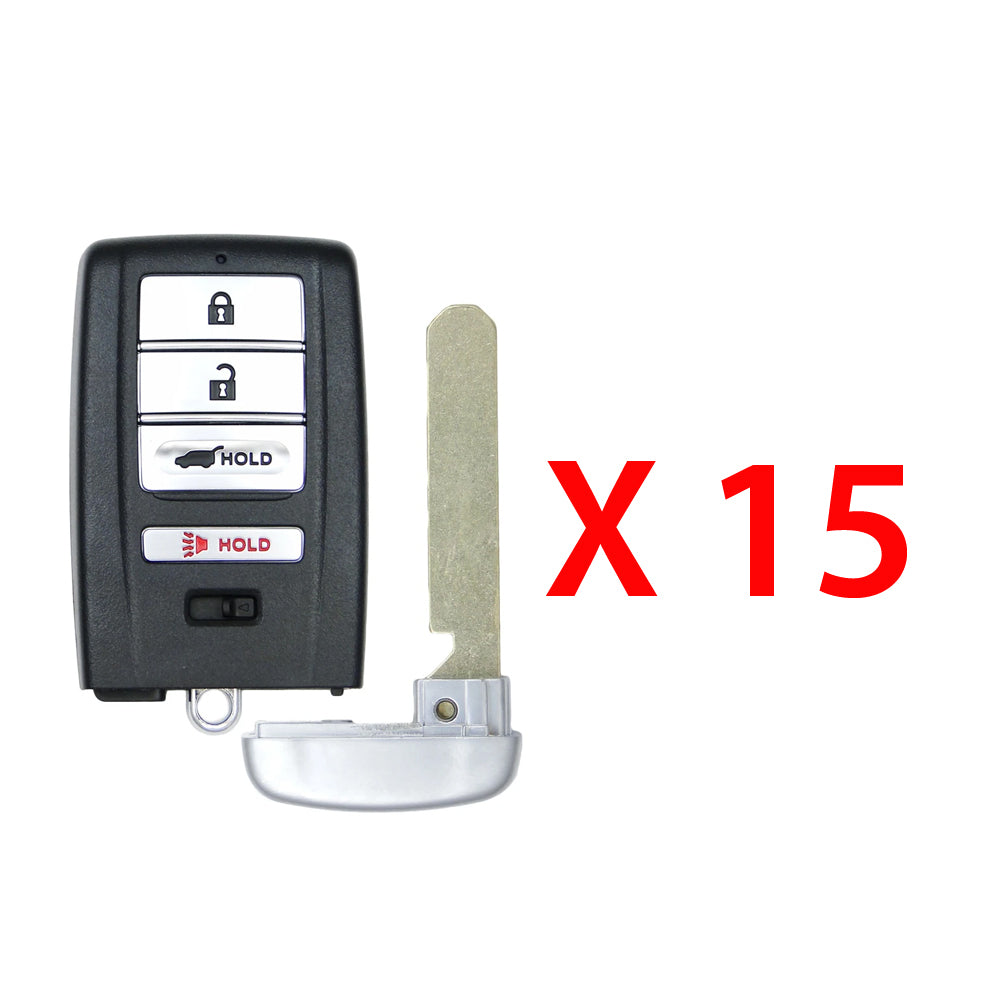 2014 - 2020 Acura MDX RDX Smart Key 4B W/ Hatch Fob FCC# KR5V1X - 72147-TZ5-A01 / 72147-TZ5-A11 - Aftermarket (15 Pack)
