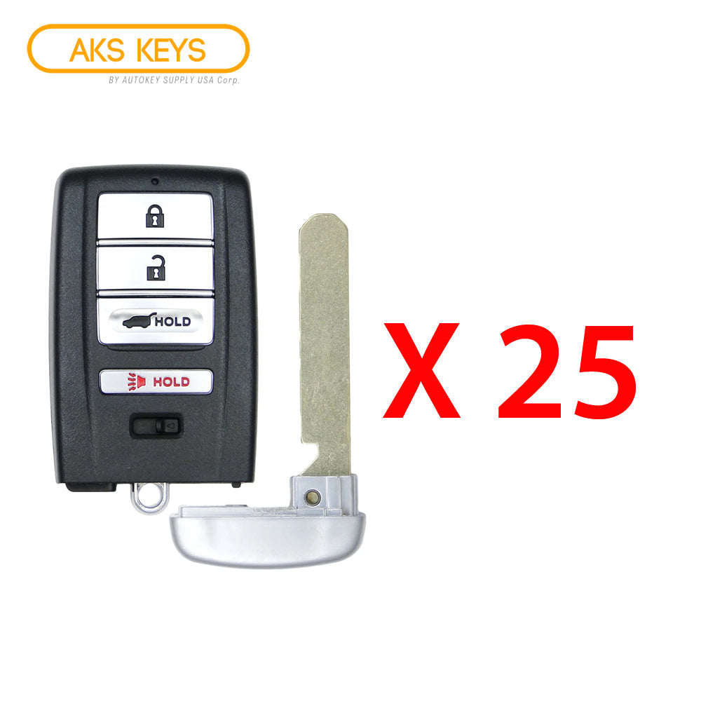 2014 - 2020 Acura MDX RDX Smart Key 4B W/ Hatch Fob FCC# KR5V1X - 72147-TZ5-A01 / 72147-TZ5-A11 - Aftermarket (25 Pack)
