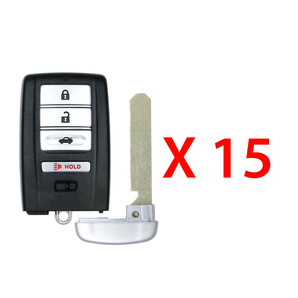 2015 - 2020 Acura ILX TLX RLX Smart Key 4B W/ Trunk Fob FCC# KR5V1X - 72147-TZ3-A01 / 72147-TZ3-A11 - Aftermarket (15 Pack)