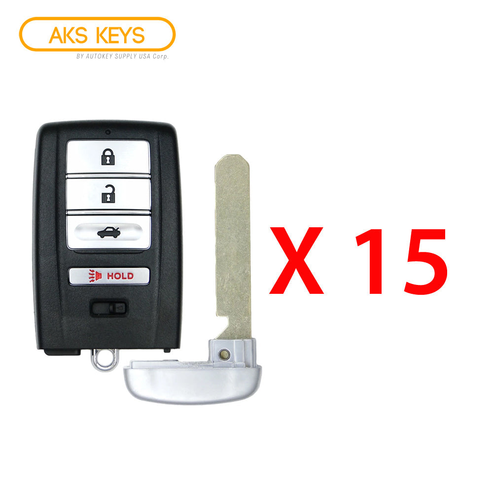 2015 - 2020 Acura ILX TLX RLX Smart Key 4B W/ Trunk Fob FCC# KR5V1X - 72147-TZ3-A01 / 72147-TZ3-A11 - Aftermarket (15 Pack)