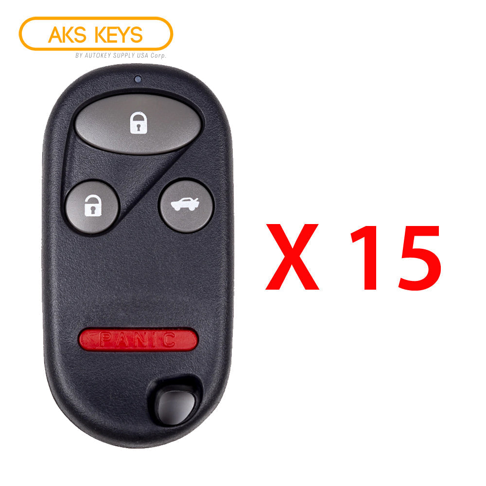2004 - 2008 Acura TSX TL Keyless Entry 4B W/ Trunk Fob FCC# OUCG8D-387H-A - 72147-SEP-A51 / 72147-SEP-A52 - Aftermarket (15 Pack)