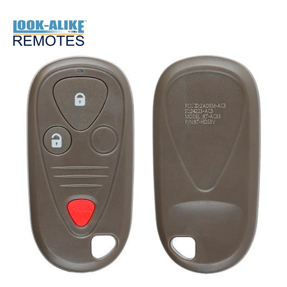 2001 - 2006 Acura MDX Keyless Entry 3B Fob FCC# E4EG8D-444H-A - 72147-S3V-A02