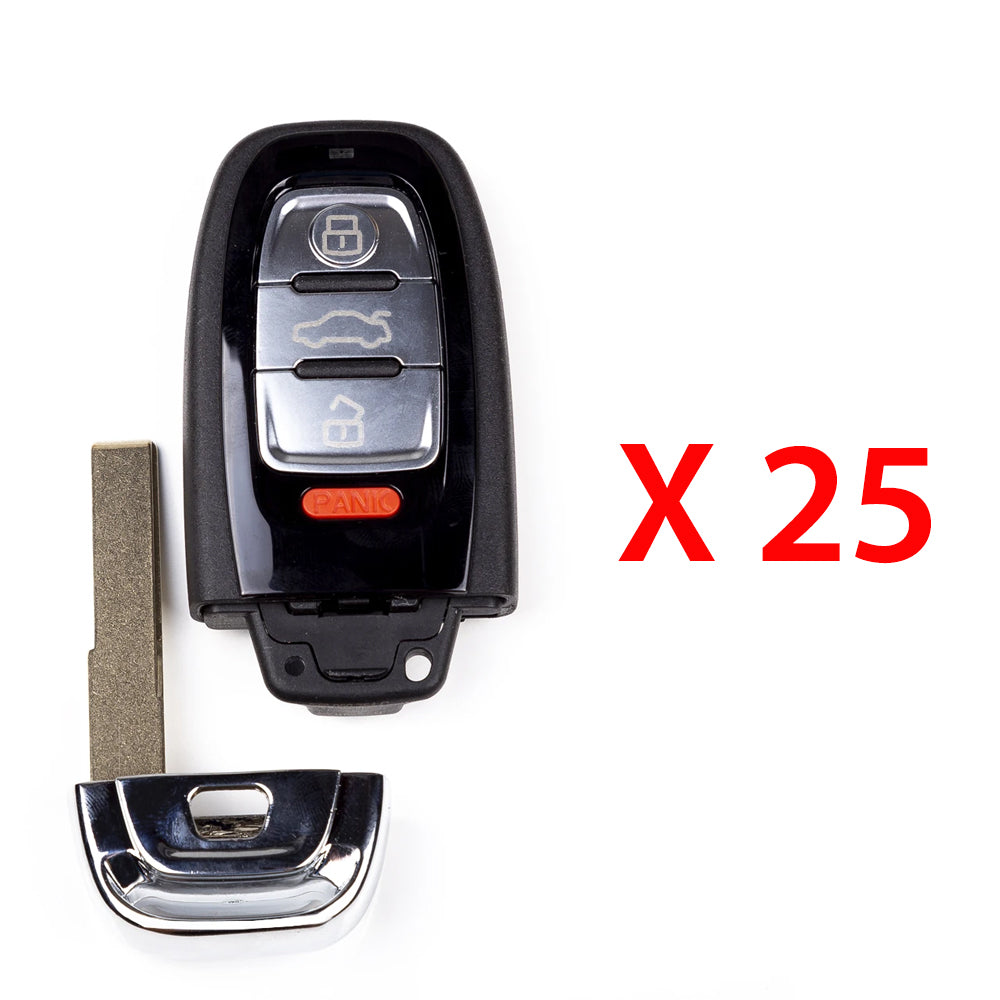 AKS KEYS Aftermarket Remote Key Fob W/O Comfort Access for Audi 2009 2010 2011 2012 4B FCC# IYZFBSB802 (25 Pack)