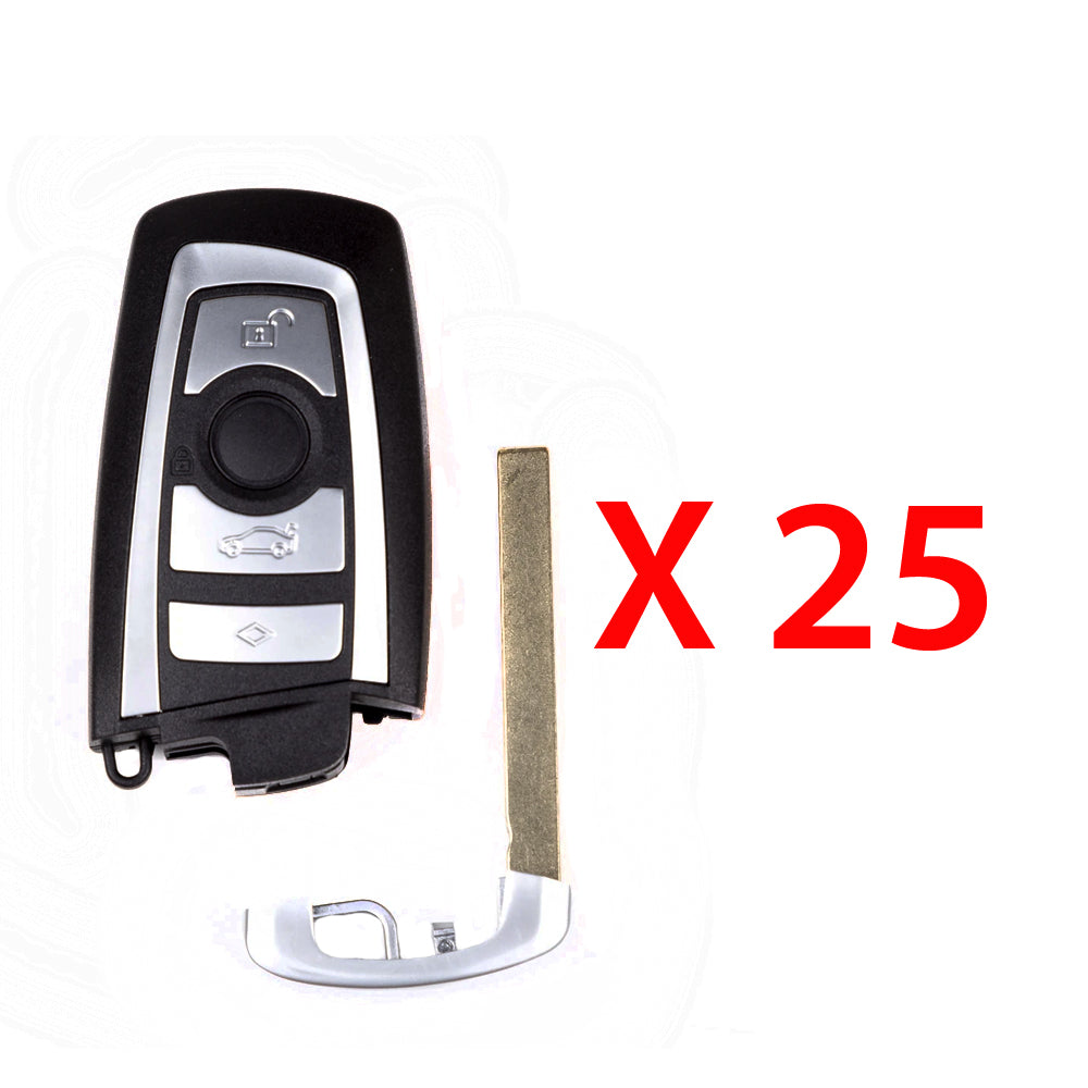 2009 - 2016 BMW 3 5 7 Series Smart Key Fob CAS4 4B FCC# YGOHUF5662 - 433 MHz (25 Pack)