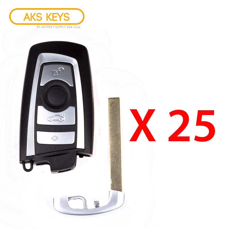 2009 - 2016 BMW 3 5 7 Series Smart Key Fob CAS4 4B FCC# YGOHUF5662 - 433 MHz (25 Pack)