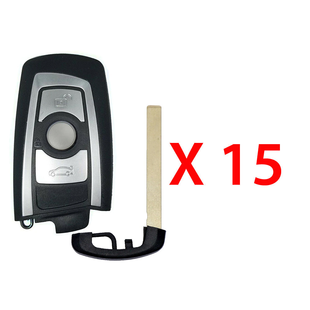 AKS KEYS Aftermarket Smart Remote Key Fob for BMW FEM 2013 2014 2015 2016 2017 2018 3B FCC# YGOHUF5767 -433 (15 Pack)
