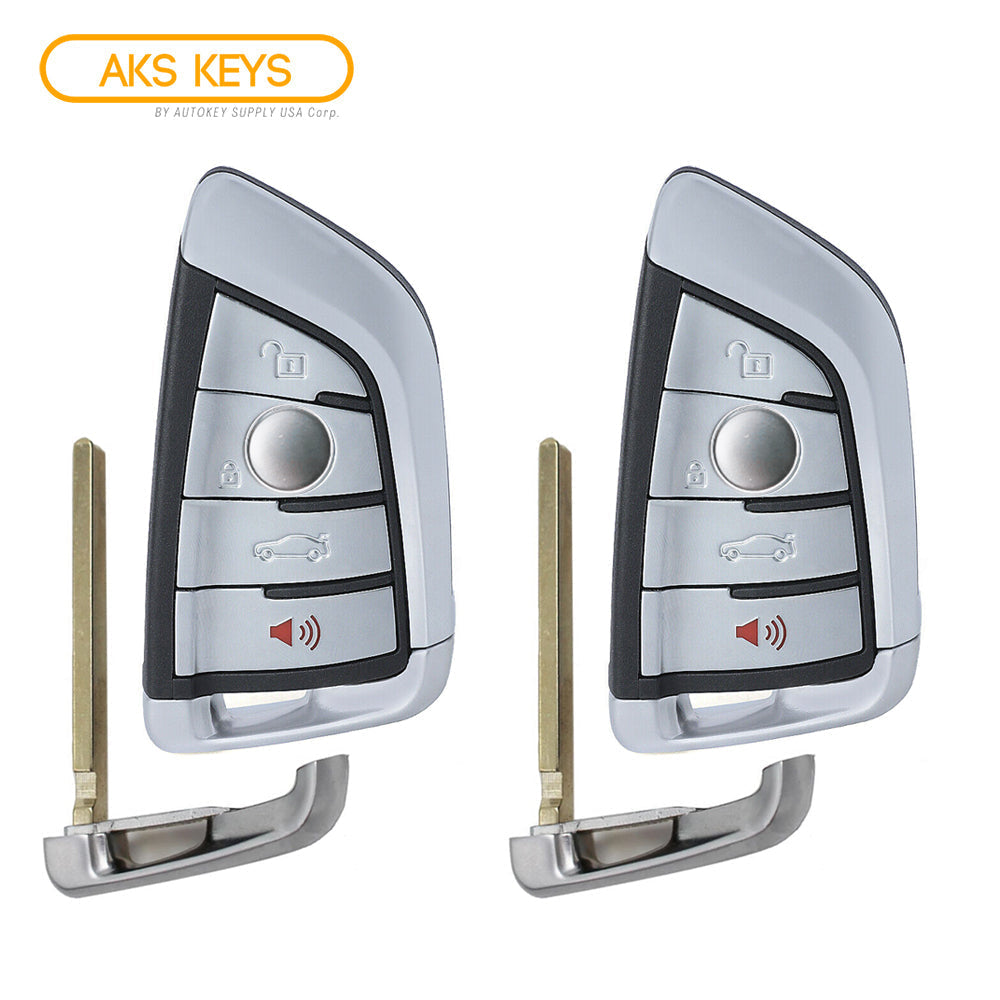 AKS KEYS Aftermarket Smart Fob Key for BMW X5 X6 FEM BDC 2014 2015 2016 2017 2018 4B FCC# NBGIDGNG1-315 (2 Pack)