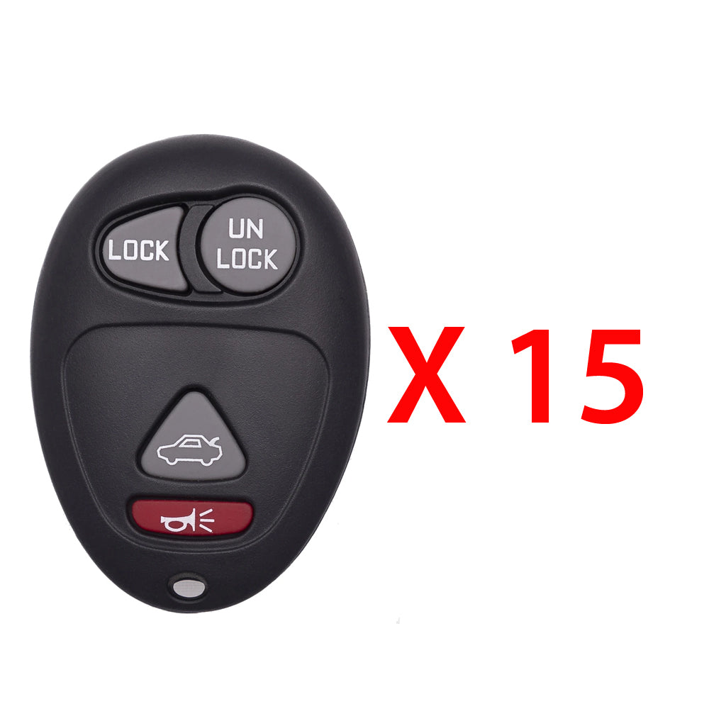 2001 - 2007 Buick Oldsmobile Pontiac Keyless Entry 4B Fob W/ Trunk FCC# L2C0007T - 10335582 (15 Pack) - Aftermarket
