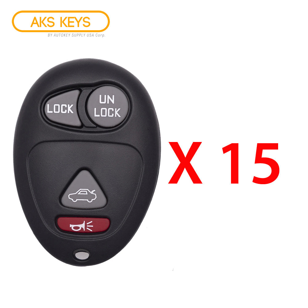 2001 - 2007 Buick Oldsmobile Pontiac Keyless Entry 4B Fob W/ Trunk FCC# L2C0007T - 10335582 (15 Pack) - Aftermarket