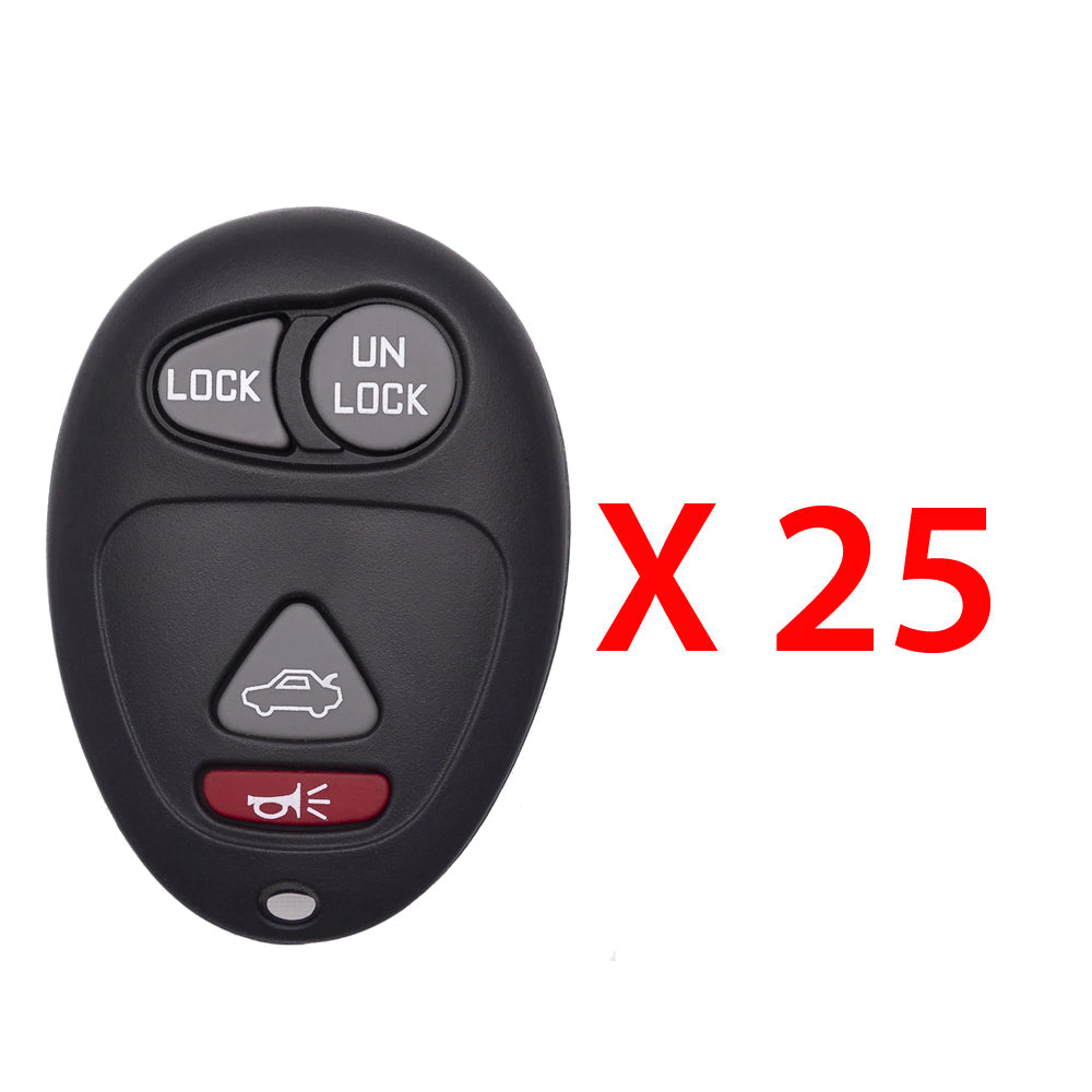 2001 - 2007 Buick Oldsmobile Pontiac Keyless Entry 4B Fob W/ Trunk FCC# L2C0007T - 10335582 (25 Pack) - Aftermarket