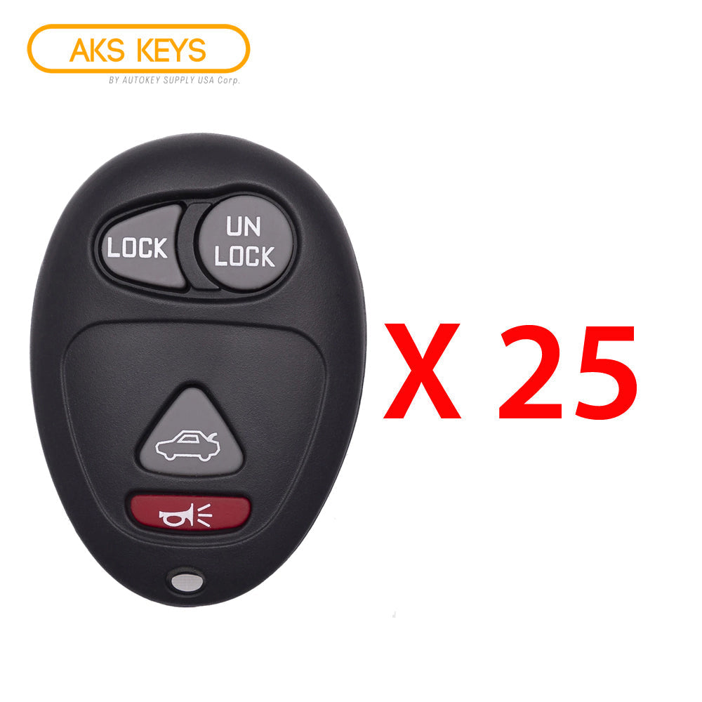 2001 - 2007 Buick Oldsmobile Pontiac Keyless Entry 4B Fob W/ Trunk FCC# L2C0007T - 10335582 (25 Pack) - Aftermarket