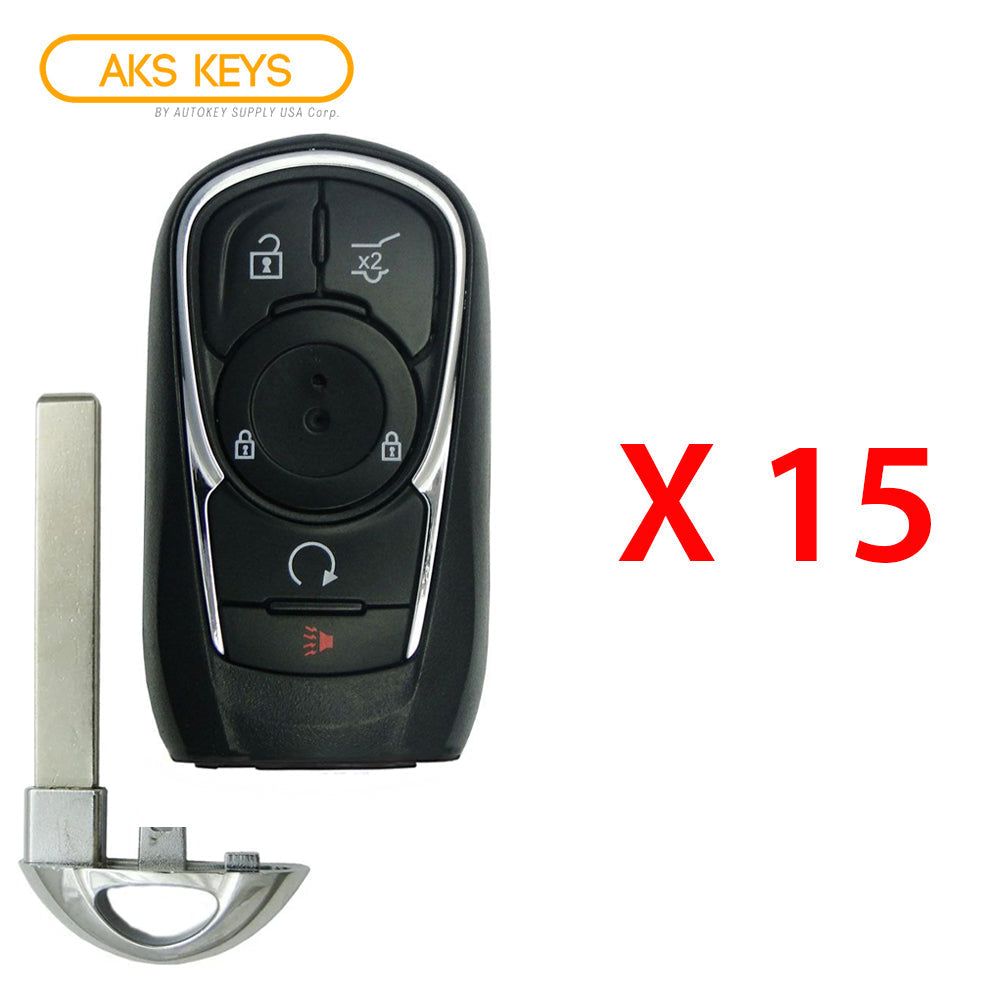2018 - 2019 Buick Enclave Smart Key 5B Fob W/ Hatch & Remote Start FCC# HYQ4EA - 13521090 (15 Pack) - Aftermarket