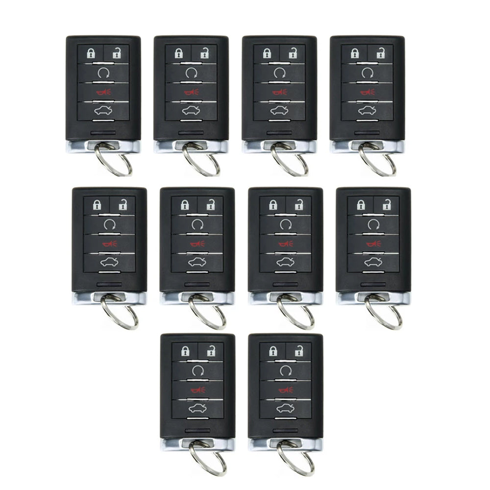 AKS KEYS Aftermarket Smart Remote Key Fob for Cadillac CTS STS 2008 2009 2010 2011 2012 2013 2014 5B FCC# M3N5WY7777A (10 Pack)