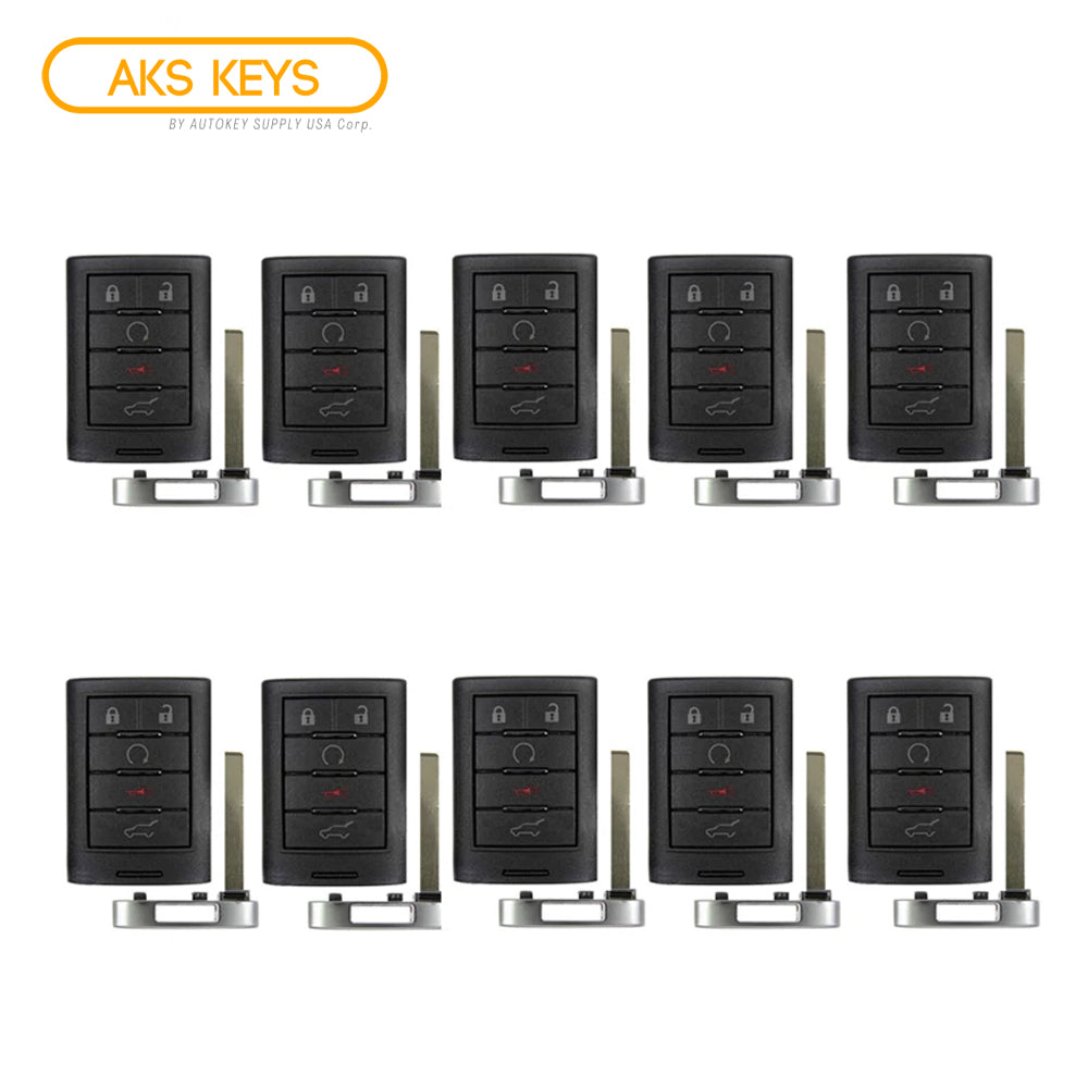 AKS KEYS Aftermarket Smart Remote Key Fob for Cadillac SRX 2010 2011 2012 2013 2014 2015 5B FCC# NBG009768T (10 Pack)