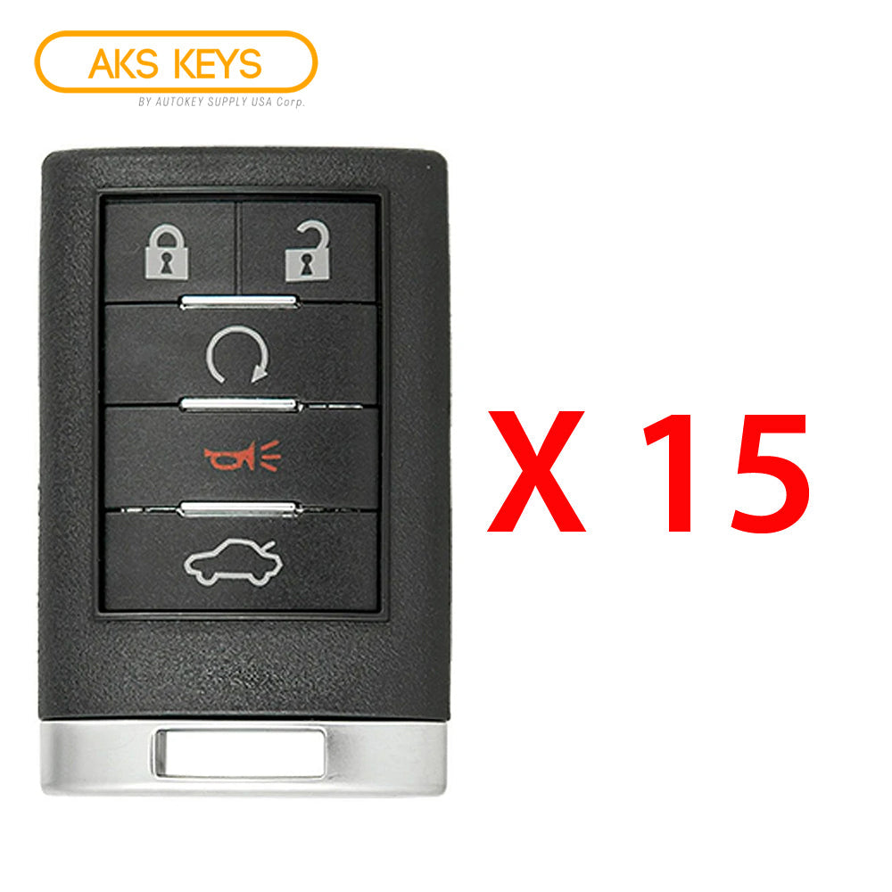 AKS KEYS Aftermarket Keyless Remote Fob for Cadillac CTS 2008 2009 2010 2011 2012 2013 5B FCC# OUC6000066 (15 Pack)