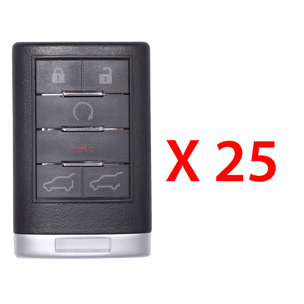 AKS KEYS Aftermarket Remote Fob for Cadillac Escalade 2007 2008 2009 2010 2011 2012 2013 2014 6B FCC# OUC6000066 (25 Pack)