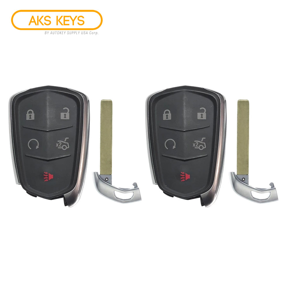 AKS KEYS Aftermarket Smart Remote Key Fob for Cadillac 2014 2015 2016 2017 2018 2019 5B FCC# HYQ2AB (2 Pack)